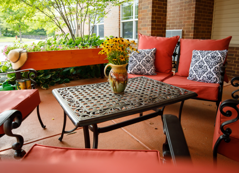 cozy outdoor covered patio